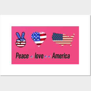 Peace Love America Posters and Art